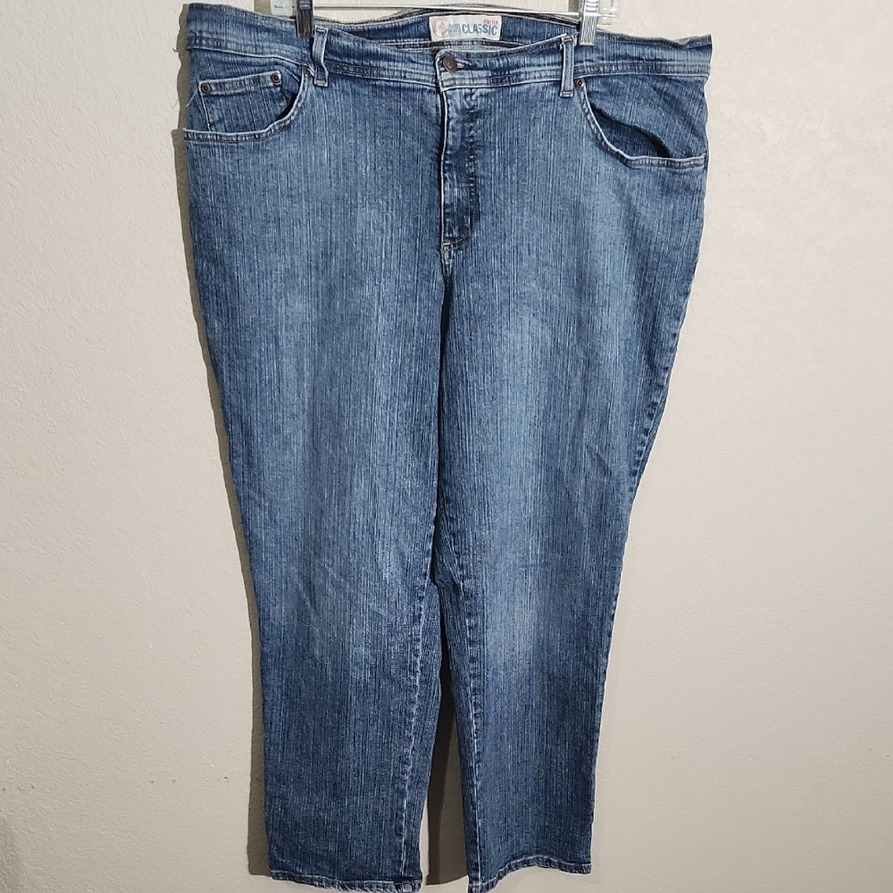 Faded Glory Jeans Plus Size 24W Blue Straight Leg Demin